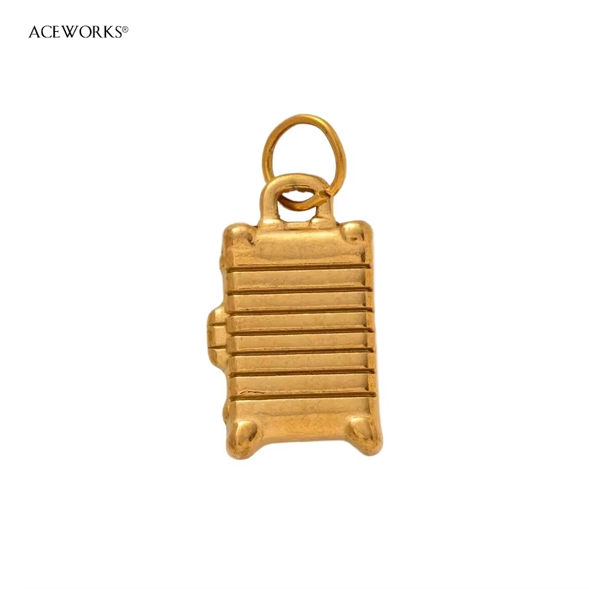 Suitcase Charm - Gold