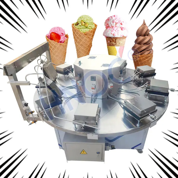 Molde semiautomático para hacer rollos de huevo, máquina comercial para hacer conos de helado de Gas y azúcar