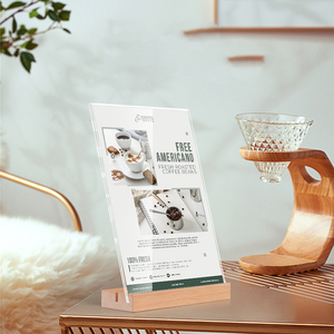 Acrylic gỗ rắn dựa trên danh sách giá decca trà sữa menu quảng cáo Thẻ Bảng trang trí Bảng Hai Mặt hiển thị đứng - Product Image 5