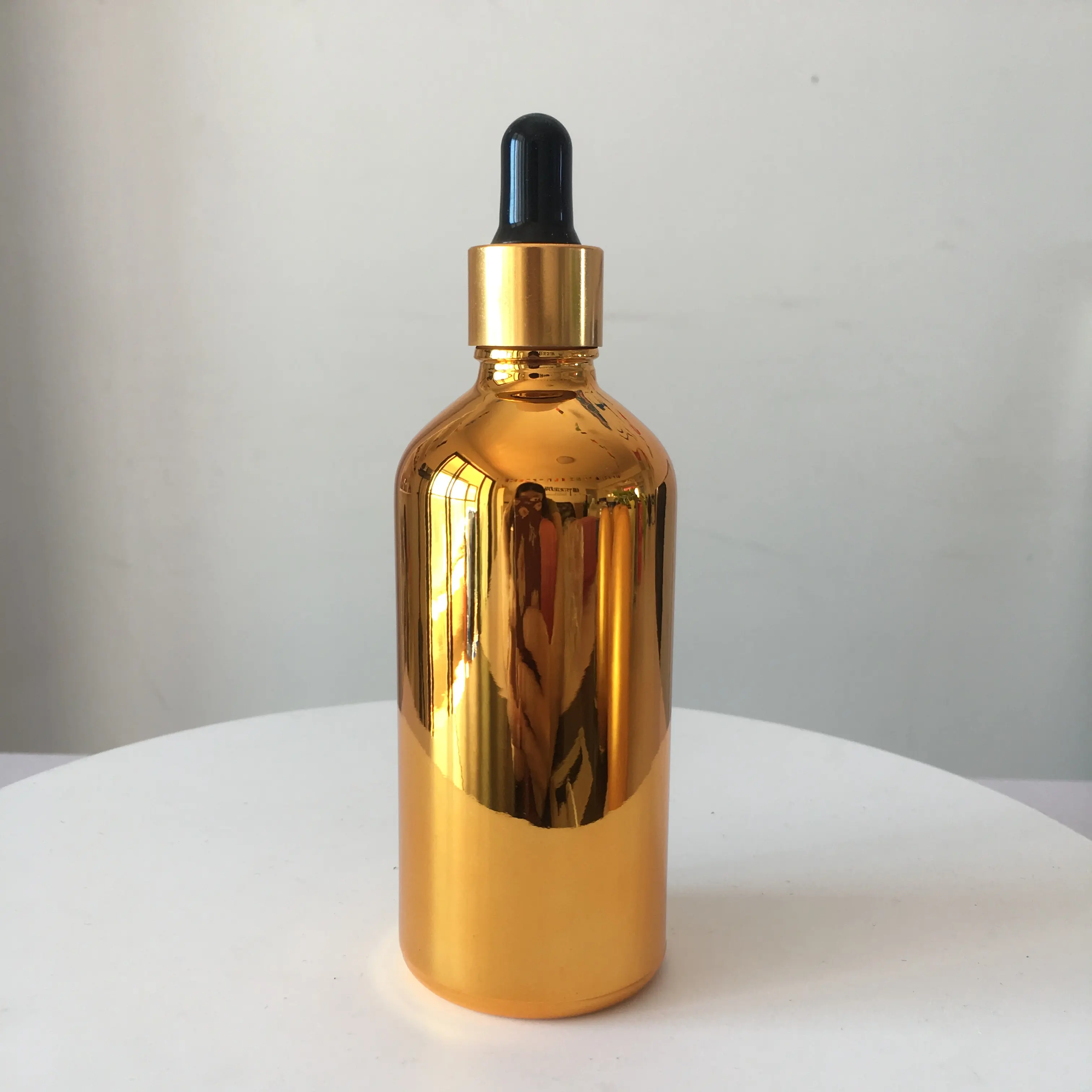 5ml-100ml de vidrio de oro de aceite esencial botella cuentagotas vacía