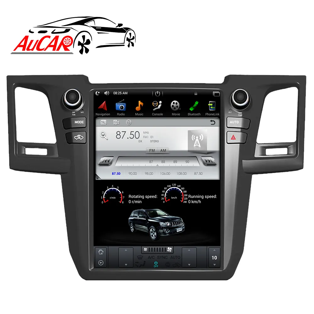 AuCAR-reproductor Multimedia estéreo para coche Toyota Fortuner, pantalla táctil de 12,1 pulgadas, estilo Vertical, con Android 9, vídeo, para modelos de 2009 a 2015