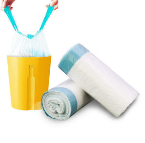 批发高品质HDPE LDPE拉绳垃圾手柄拉绳袋重型韧性好垃圾箱内衬垃圾袋 - Product Image 6