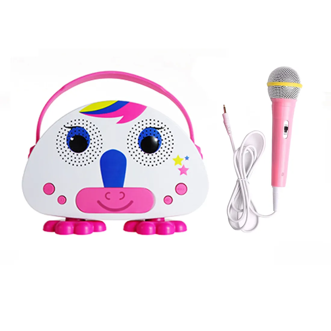 Altavoz inalámbrico para máquina de Karaoke para niños, reproductores de Karaoke para cantar para niños con micrófono, tarjeta FT para regalo de cumpleaños para niños pequeños