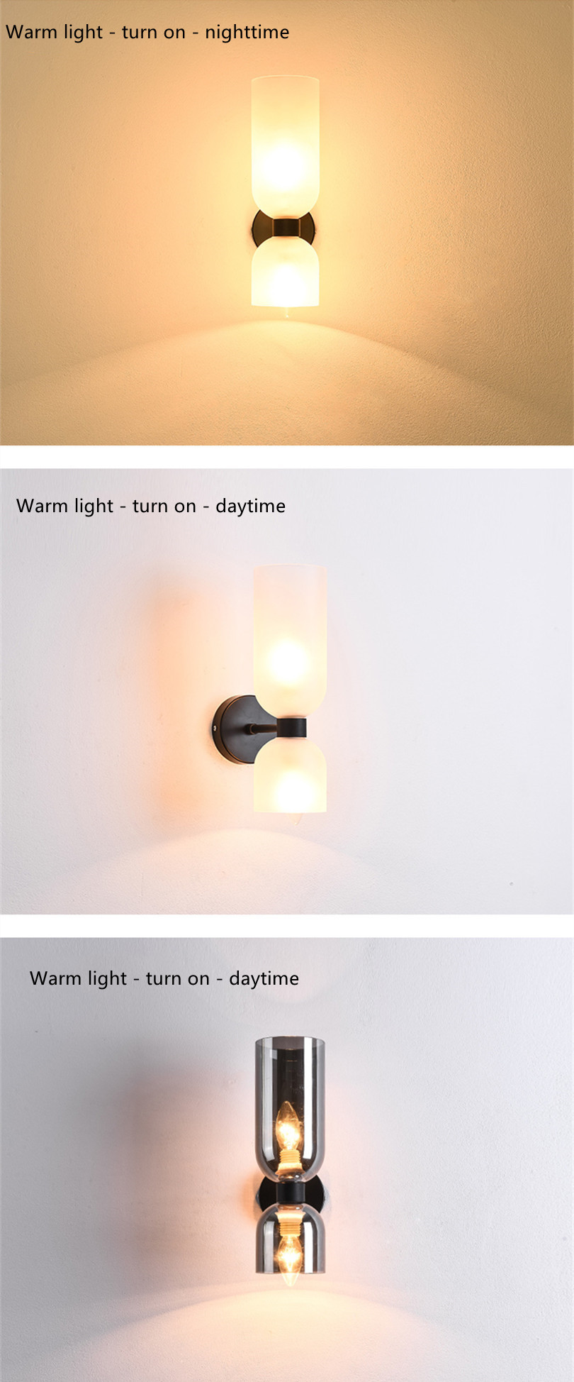 Italian light luxury bedside wall lamp simple modern bedroom living room background wall aisle Nordic study glass hotel lamp