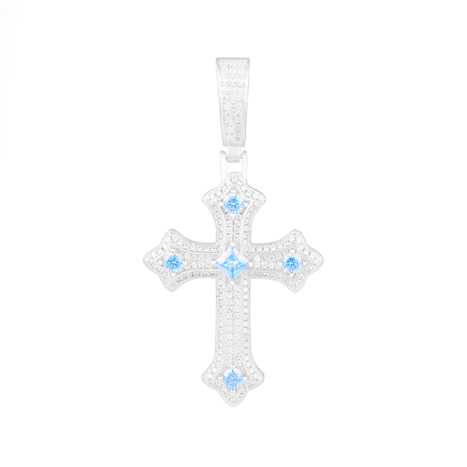 Silver-blue (includes a 3mm 24-inch braided chain)