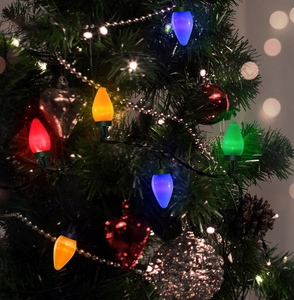 Venta superior Luces de Navidad al aire libre 100 LED C 7 Luces de cadena con función de temporizador Enchufe 8 modos para decoración de Navidad