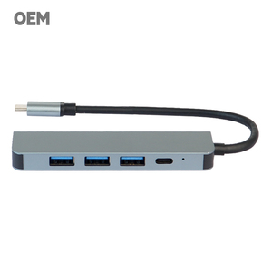 OEM/ODM 5-in-1 USB C Hub 4K <strong>HDMI</strong> <strong>Output</strong> 100W PD <strong>Input</strong> USB 3.0 LAN Port Dual Card Reader - Product Image 2