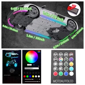 DC 12V 6 PCS2列RGBチェイスフロー<span class=keywords><strong>LED</strong></span>ストリップ防水アンダーボディライトキットその他のカーライトアクセサリー