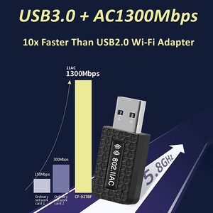<strong>5Ghz</strong> USB Wifi Adapter 1300Mbps <strong>Wi</strong>-<strong>fi</strong> Adapter <strong>Wi</strong> <strong>Fi</strong> Dongle Wifi USB 3.0 Ethernet Antenna Receiver Network Card WiFi Module for PC - Product Image 5