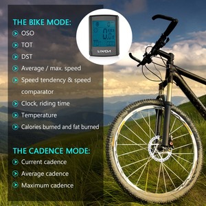 Lixada Multifunctional 2-in-1 Wireless LCD Bicycle <strong>Cycle</strong> <strong>Computer</strong> Speed Cadence Water-resistant