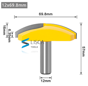 L-N231 1PC 1/2 "chân 12mm chân lớn Bát <span class=keywords><strong>Router</strong></span> <span class=keywords><strong>bit</strong></span>-2.7" bán kính-2-3/4 "rộng chế biến gỗ công cụ cắt - Product Image 4