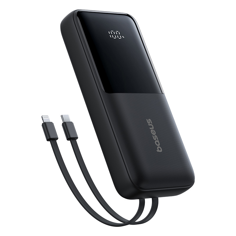 Noir -20 000 mAh 22,5 W avec câbles intégrés