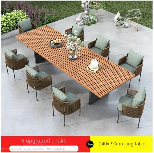 Table longue de 2,4 m avec 8 chaises (édition Deluxe)