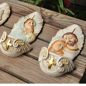 Catholic <strong>Religious</strong> Nativity Holy Water Font.Holy Family with St. Mary, Jesus and St. Joseph Decoration - Product Image 1