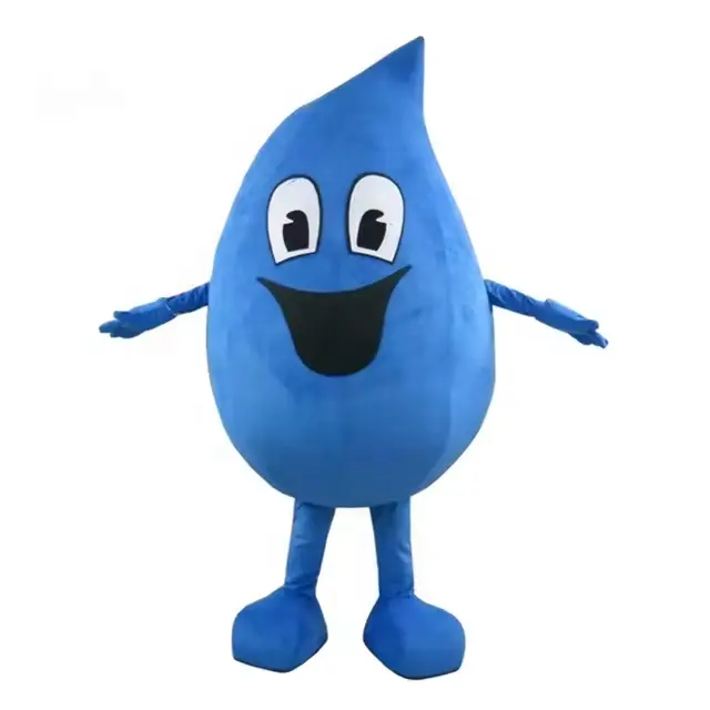 Efun MOQ 1 pieza personalizado adulto azul gota de agua mascota disfraz Cosplay disfraz de dibujos animados añadir logotipo