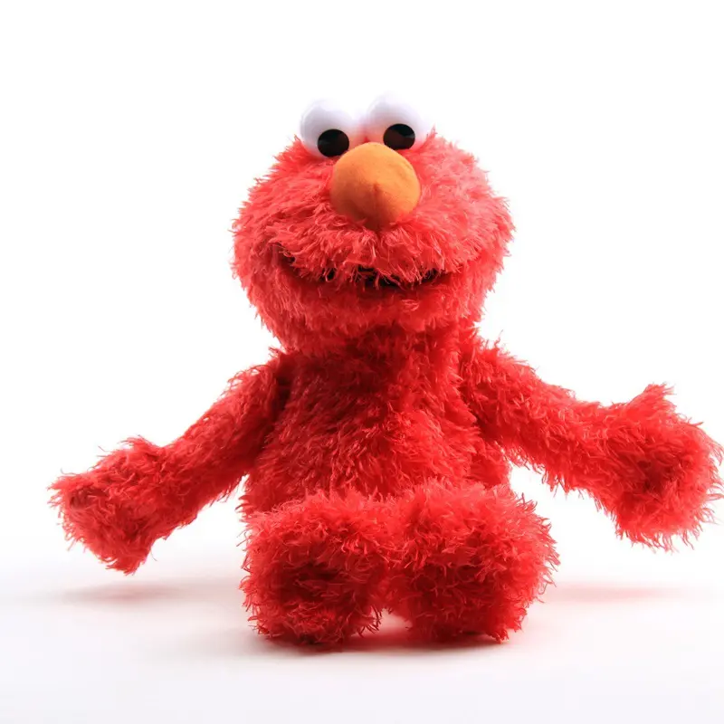 TCXW12101ของเล่นเอลโม่ตุ๊กตาผ้าขนนุ่มสีแดงของเล่นตุ๊กตาผ้ากำมะหยี่ของขวัญสำหรับเด็กงาถนน Aimo ของเล่น