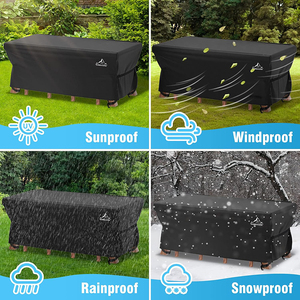 Ngoài trời xé Kháng UV kháng hình chữ nhật Patio bàn ghế sofa Set Bìa 600D polyester nylon Patio đồ nội thất Bìa - Product Image 5