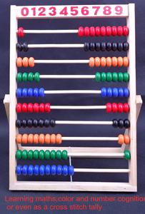 木制计数数字框架，10排算盘，供孩子们学习数学 - Product Image 3