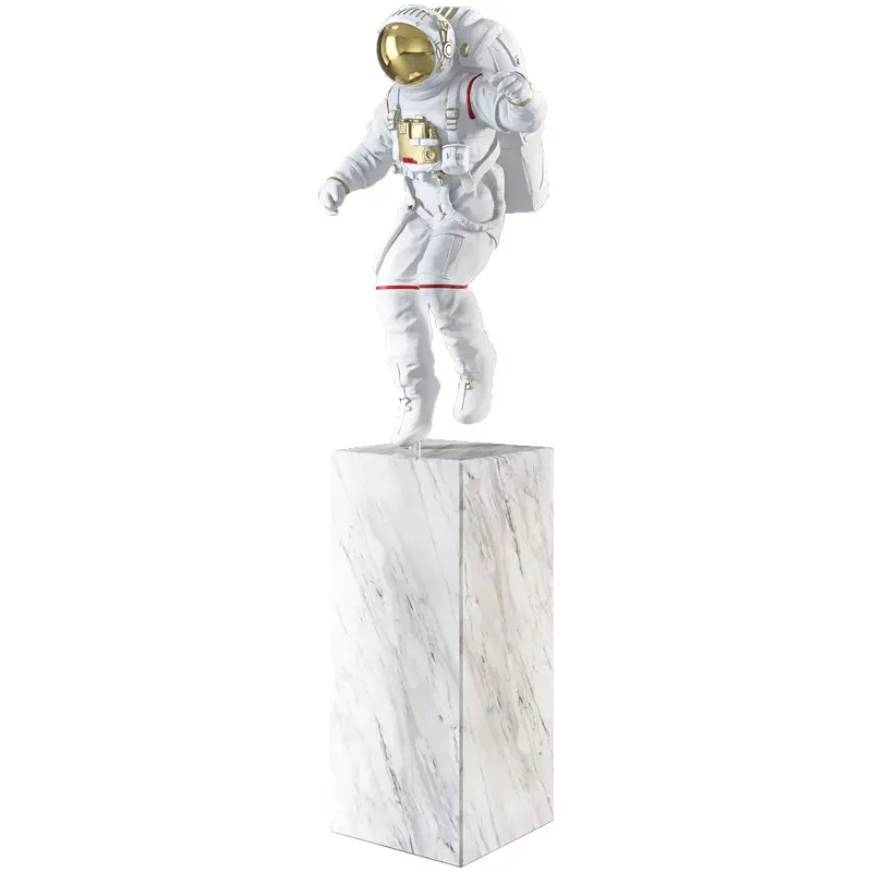 Vendita calda in marmo astronauta decorazione astronauta scultura in resina per la decorazione interna della casa