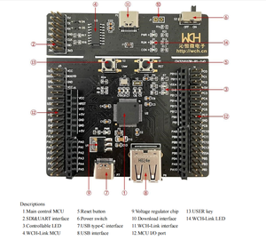 CH32V103R8T6-EVT開発委員会-RISC-V 32ビットMCU評価キット、パフォーマンスを向上させ、ArduinoとIoTプロジェクトをサポート - Product Image 4