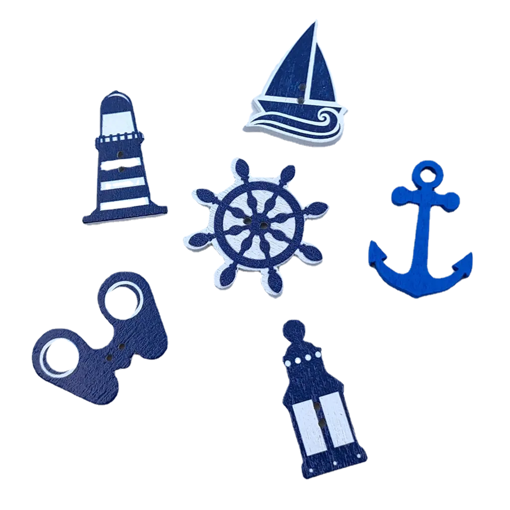 Y New ocean blue Navy serie miste barche a vela, fari, ancore e altre decorazioni in legno