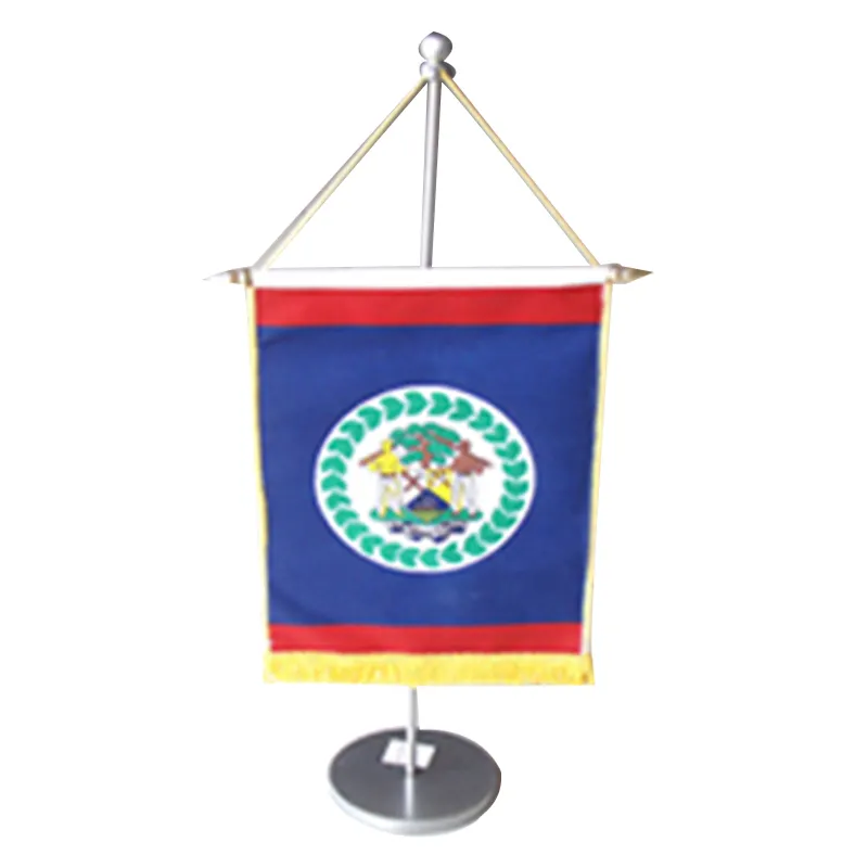 Alumínio personalizado mesa bandeira mesa bandeiras com pole stand