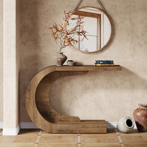 Tribesigns 43.3 "orta yüzyıl Modern konsol masa Entryway için, ahşap c-şekilli koridor giriş Accent masa oturma odası için - Product Image 5