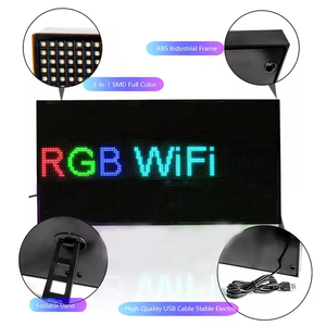 Tablero de visualización de publicidad Led P3 para interior, WiFi, multilingüe, programable, portátil, pantalla de aviso de escritorio, pantalla Led de 384x192mm - Product Image 1