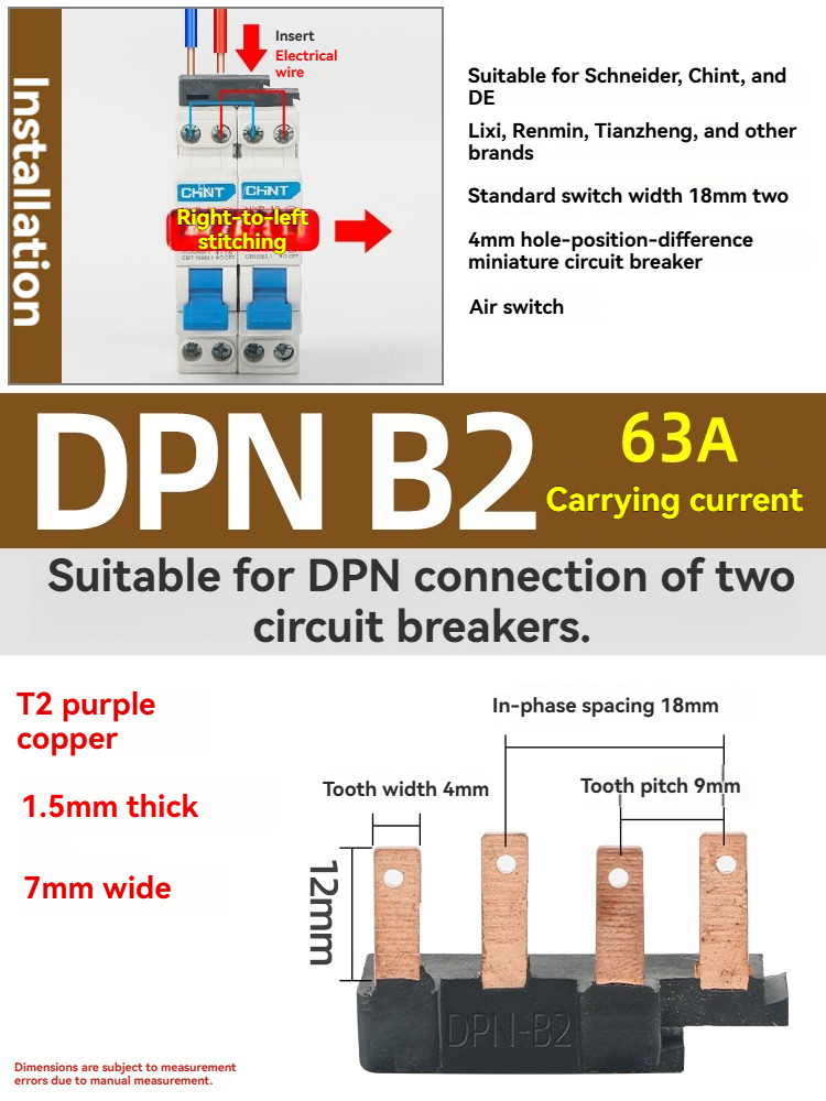 DPN B2 63A (connection for 2 1P MCBs)
