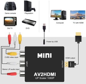 BMG AVDH-01 RCA <strong>to</strong> <strong>HDMI</strong> AV <strong>to</strong> <strong>HDMI</strong> Converter Supporting PAL/NTSC 1080p Audio and Video Converter - Product Image 4