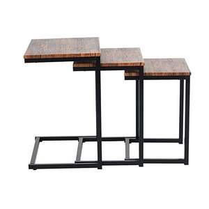 High Quality <strong>Nesting</strong> Coffee Side <strong>Table</strong> 3 Pieces Wood <strong>Nesting</strong> <strong>Tables</strong> Metal Frame Side Coffee <strong>Table</strong> - Product Image 1