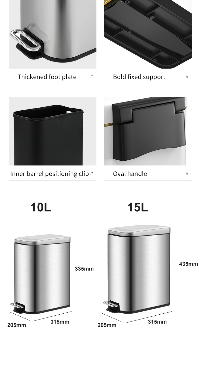 orange colorful stainless trash bin for kichen