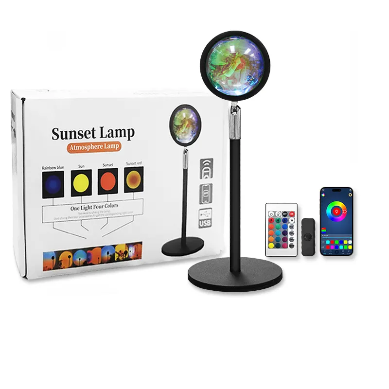 16 Colors RGB Remote Control LED Halo Light Projection Sunset Lamp
