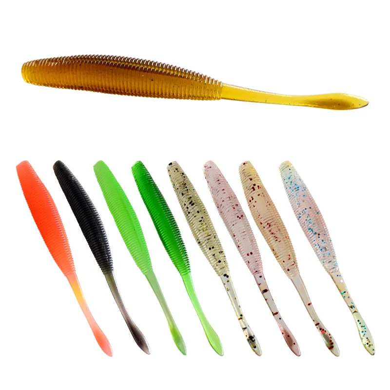 Nouveau leurre souple 12.5cm 6g queue droite en silicone vers wacky rig kit de fabrication en plastique souple leurre