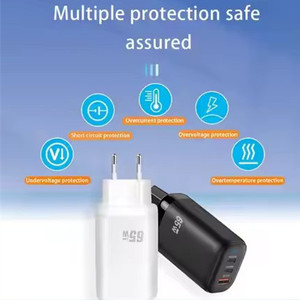 65W Gan Charger 2C+A Fast <strong>Charging</strong> Power Adapter USB C Phone Charger with LED Display <strong>Lamp</strong> - Product Image 5