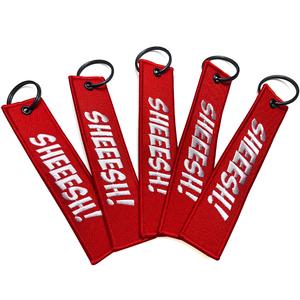 Tên tùy chỉnh logo chuyến bay thêu móc chìa khóa các bản vá lỗi nhà sản xuất quần áo xe máy phụ kiện keystrap Keychain cho xe - Product Image 3