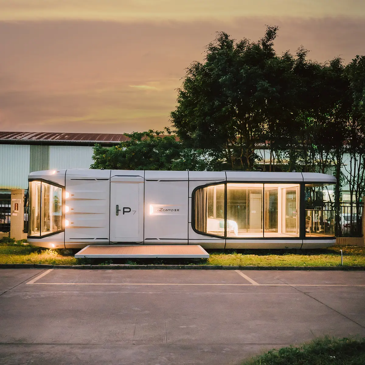 Zcamp P7 ha personalizzato la casa di vetro di lusso moderna cabina modulare casa di vita all'aperto prefabbricata case a Capsule modulari