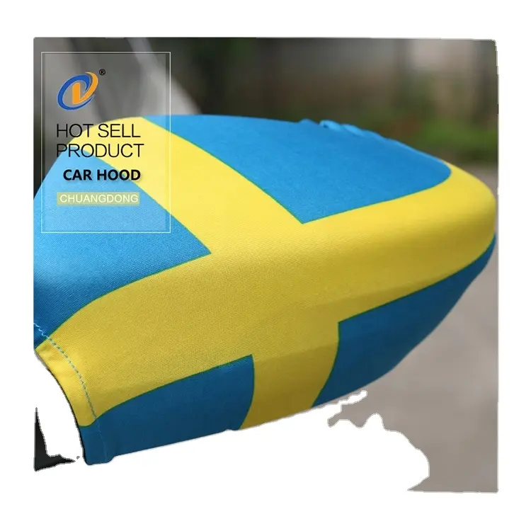 Çin fabrika müşteri espejo de coche bandera cubre promosyon araba bayrağı İsveç ayna kapağı