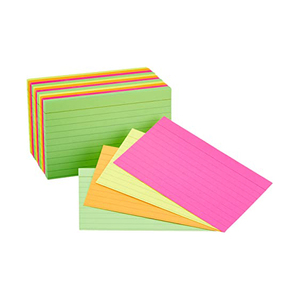 什锦霓虹色直纹索引闪存卡纸质便签本，带定制标志 - Product Image 1
