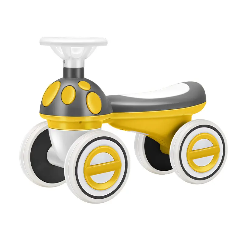 O mais novo pequeno cogumelo scooter com música luz/plástico carros de brinquedo para crianças/moda top venda bebê balanço passeio fora de portas