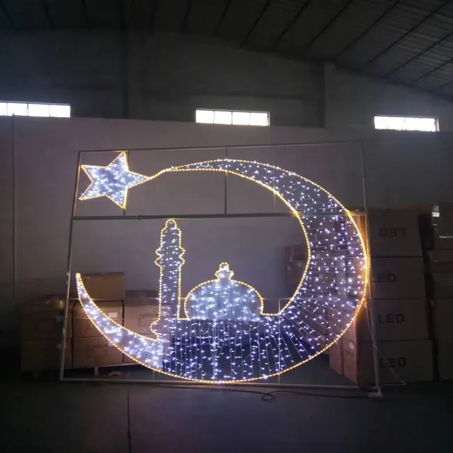 EID islamische Laterne im Freien Motiv führte Ramadan Dekorationen Lichter für Straße