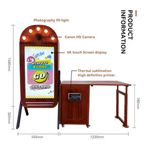 2025 Retro nuevo lanzamiento Photo Booth Magic Mirror pantalla táctil Selfie Photo Machine Vintage madera Photo Booth Box - Product Image 3