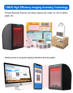 Nuevo escáner de lector de código de barras OCR de escritorio de código QR con cable Usb manos libres omnidireccional para supermercado minorista escaneo automático de código de barras