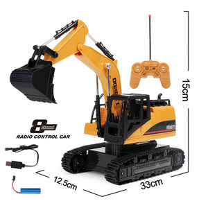 2.4G radyo kontrol ekskavatör kazıcı USB şarj 8-Channel oyuncak RC modeli Boys için şarj uzaktan kumanda hediye fikir içerir - Product Image 1