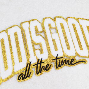 Đầy Màu Sắc Trường Phụ Nữ Lớn Chenille Vá Tùy Chỉnh Chenille Chữ Thiên Chúa Là Tốt Tất Cả Các Thời Gian Sắt Trên Thêu Vá Cho Hoodies - Product Image 5