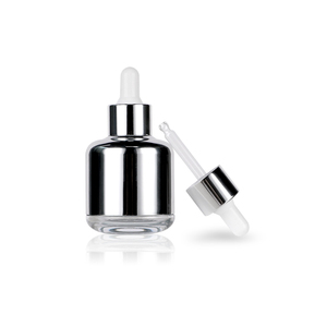 Deluxe Cosmetic Jar 20ml or Customized Round Gold Silver Glass Apple <strong>Bottle</strong> for Cosmetic Packaging Support Label Printing