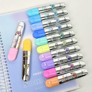 Pacchetto personalizzato punta scalpello evidenziatori 12 colori graziosi Set di penne evidenziatore per gli studenti delle scuole ufficiale di cancelleria - Product Image 1
