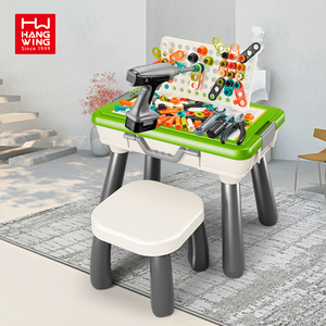 Standard Workbench Toy Tool Play Set Construction Work Shop <strong>Multi</strong> <strong>Functional</strong> Drawing Board Learning <strong>Game</strong> <strong>Table</strong> and Chair Toy - Product Image 2