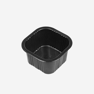 定制尺寸黑色方形容器PP迷你奶油巧克力包装容器一次性塑料食品包装托盘 - Product Image 4