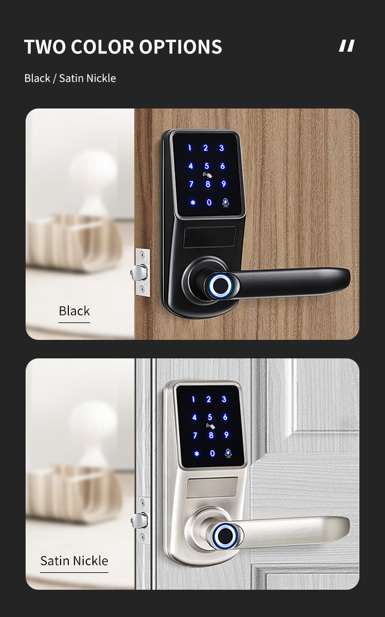 Tediton Safety APP Fingerprint Card Code Combination Smart Door Lock with Touch-Screen Keypad